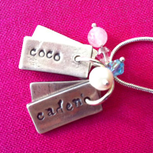 Name tags silver necklace
